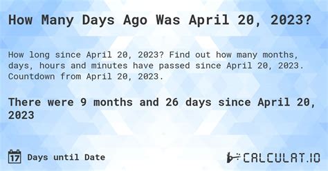 how many days till april 22nd 2023